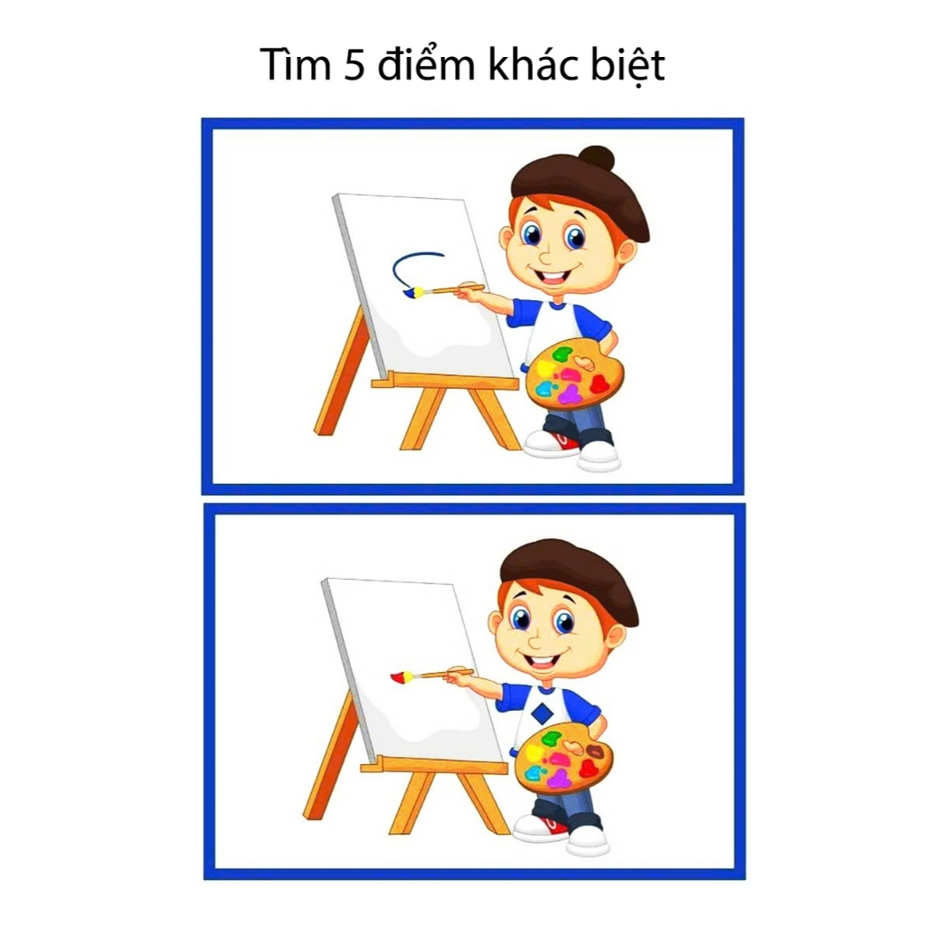 Tìm điểm khác biệt trong các bức tranh giúp bé tăng khả năng tu duy, quan sát và rèn luyện tính kiên nhẫn