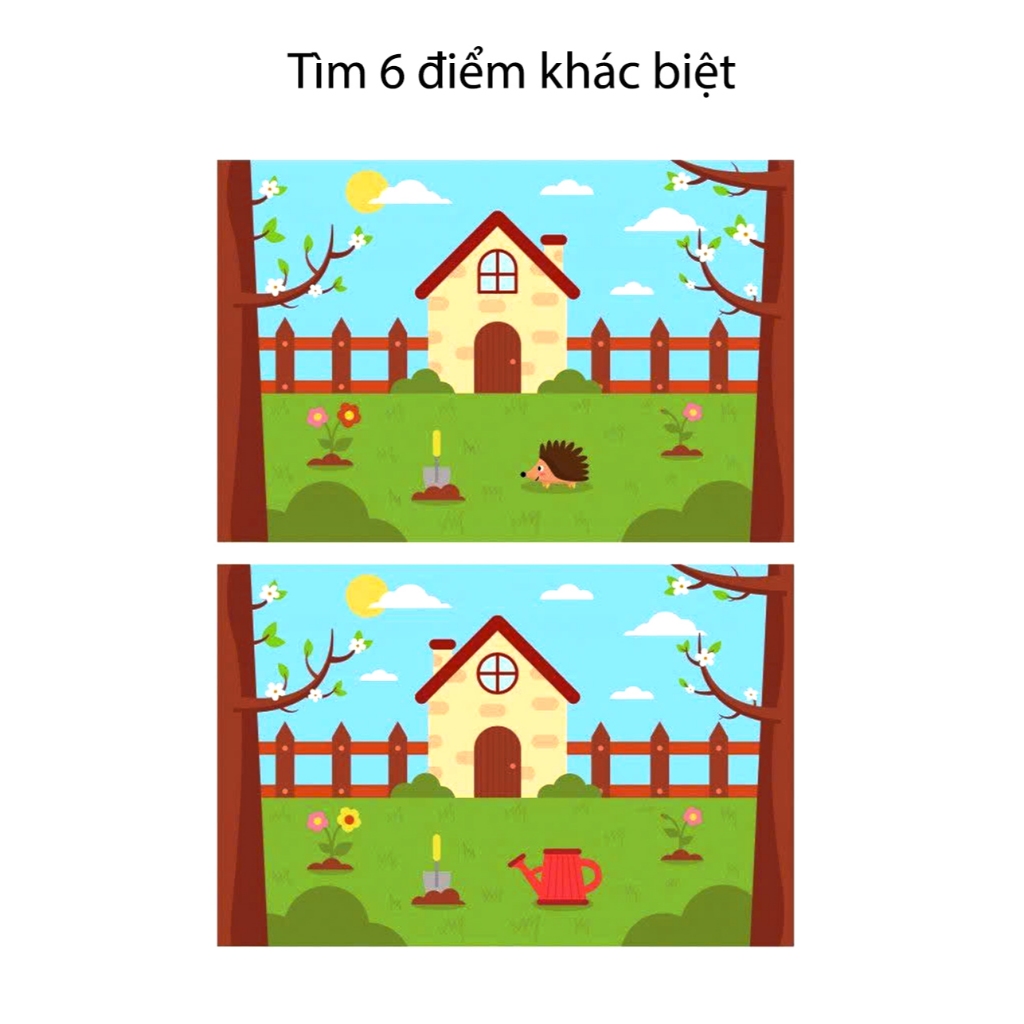Tìm điểm khác biệt trong các bức tranh giúp bé tăng khả năng tu duy, quan sát và rèn luyện tính kiên nhẫn