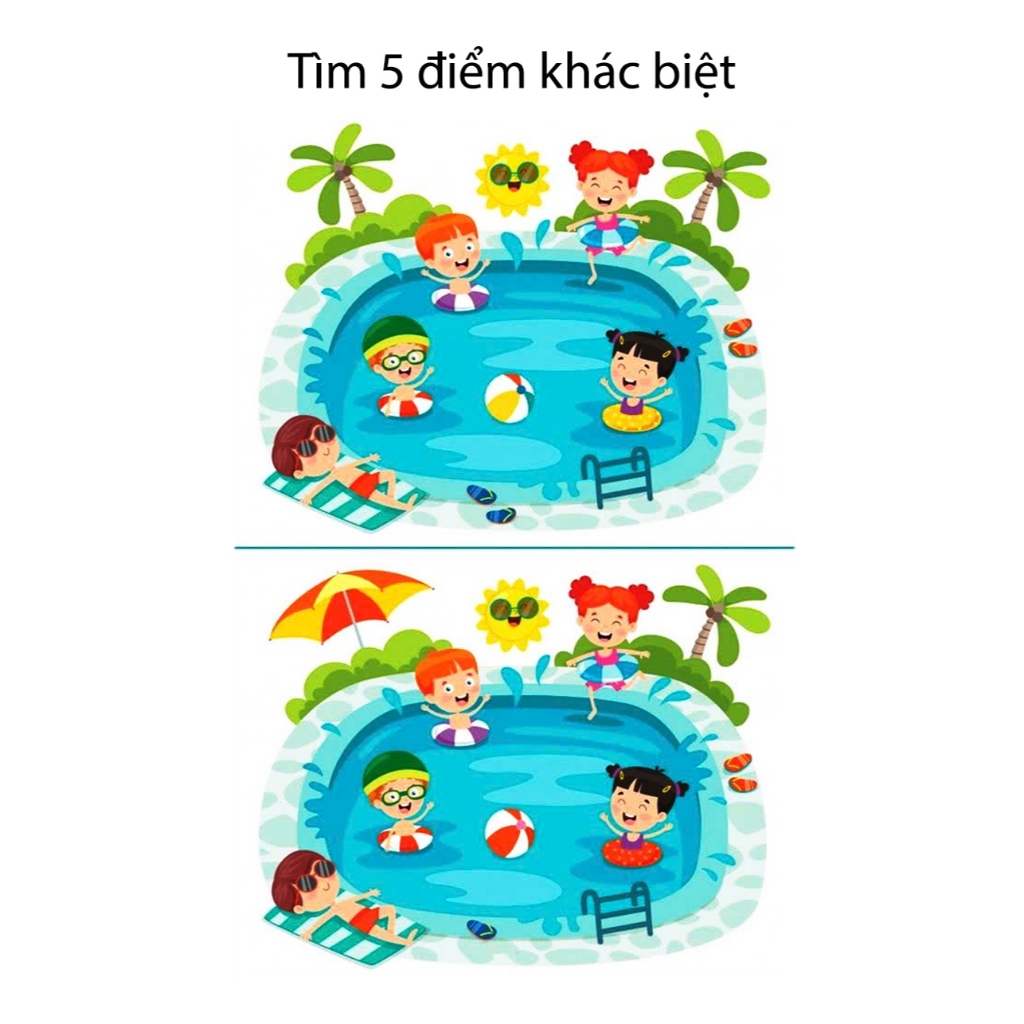 Tìm điểm khác biệt trong các bức tranh giúp bé tăng khả năng tu duy, quan sát và rèn luyện tính kiên nhẫn