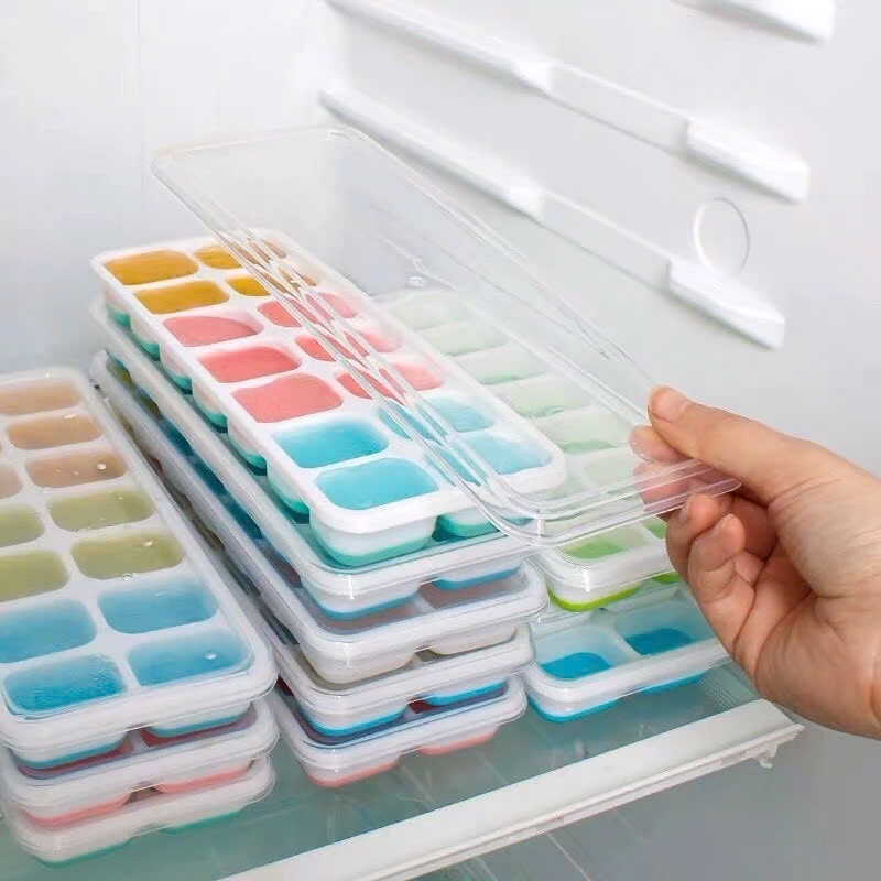 Khay Đá Silicon Có Nắp Đậy cho gia đình Tiện dụng -M201