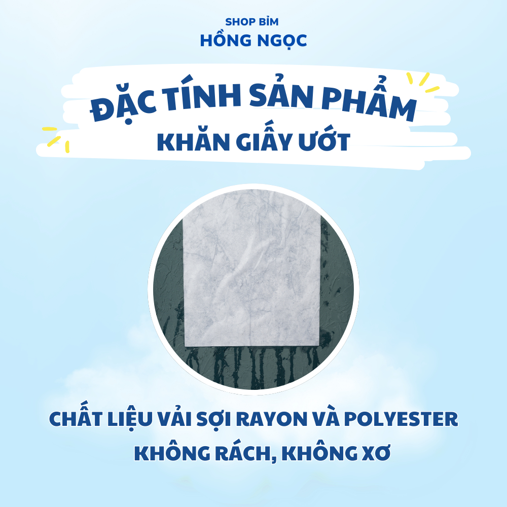 [1 Thùng 15 GÓI] Khăn ướt không mùi Anbeis - chứa tinh chất trà xanh an toàn cho da nhạy cảm