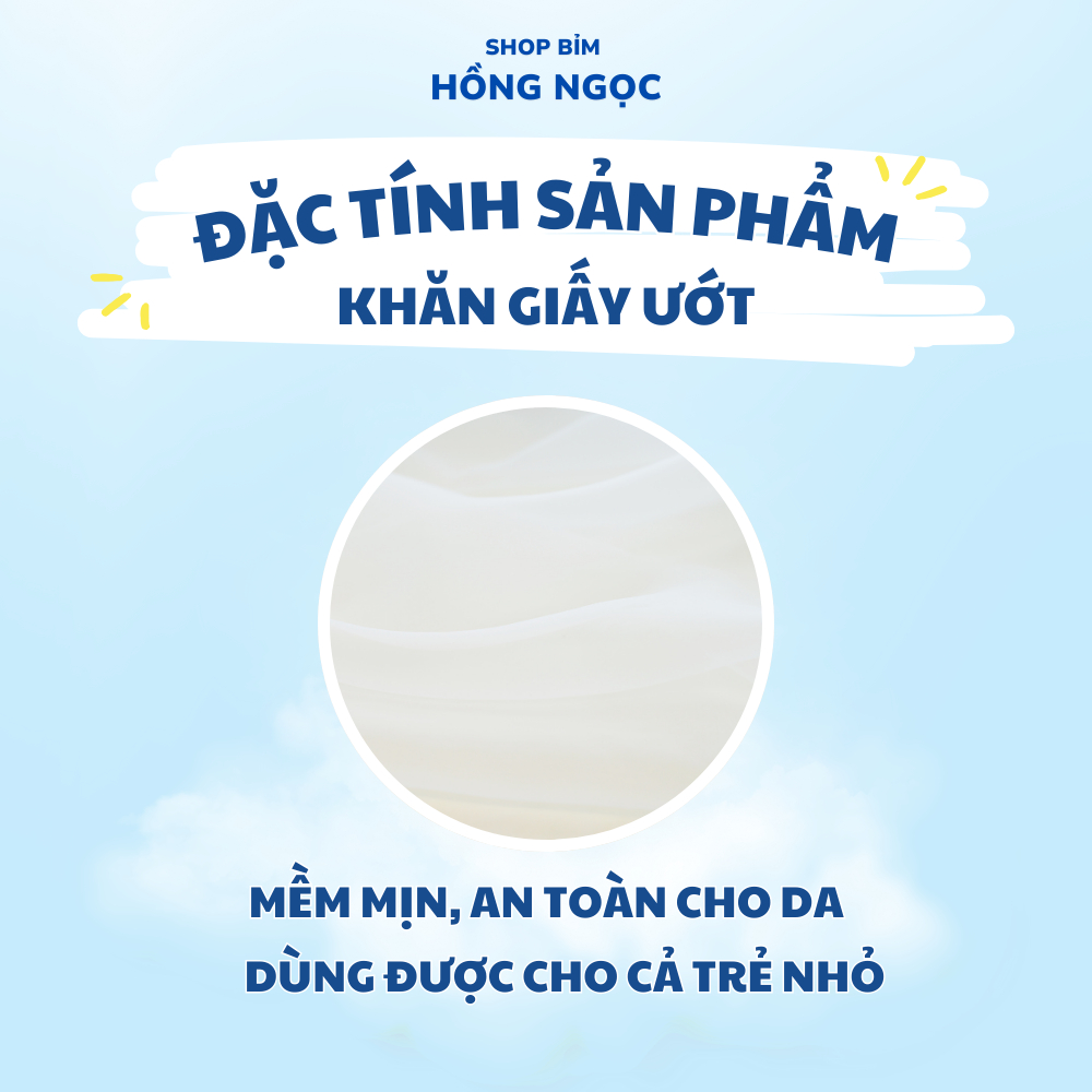 [1 Thùng 15 GÓI] Khăn ướt không mùi Anbeis - chứa tinh chất trà xanh an toàn cho da nhạy cảm
