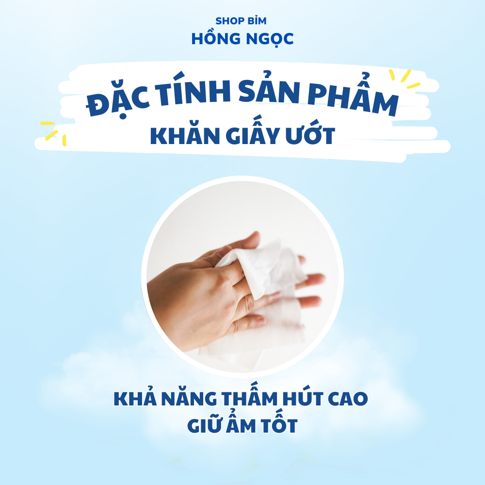 [1 Thùng 15 GÓI] Khăn ướt không mùi Anbeis - chứa tinh chất trà xanh an toàn cho da nhạy cảm
