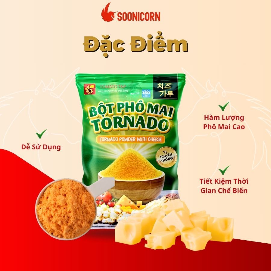 🧀 Bột Phô Mai Tornado - Lắc Khoai Tây, Gà Rán, Tokbokki, Bắp Rang Vị Phô Mai Hàn Quốc – Soonicorn