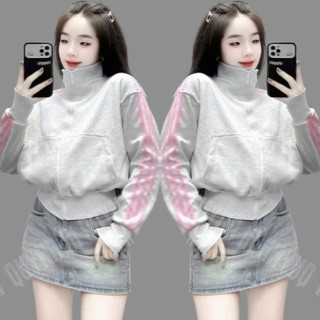 Áo Khoác Nỉ Cổ Cao Viền MÀU CẦU VÒNG Thời Trang Siêu HOT TREND Hiện Nay