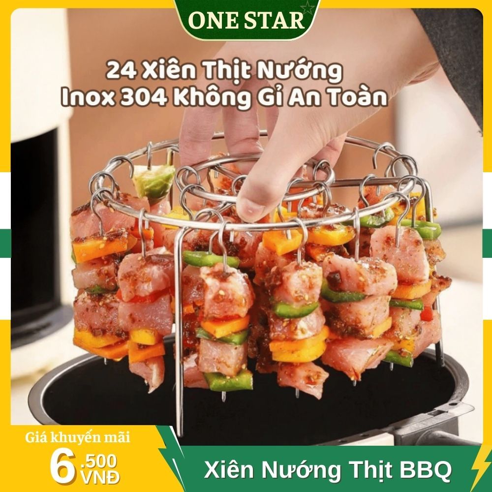Combo 24 Xiên Nướng Thịt BBQ Inox 304 Không Gỉ Xiên Thịt Nướng Nồi ...