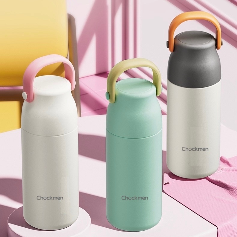 Bình Giữ Nhiệt CHOCKMEN Inox 316 Tay Cầm Silicone Chịu Nhiệt Bình Ủ Cháo Hộp Bảo Ôn