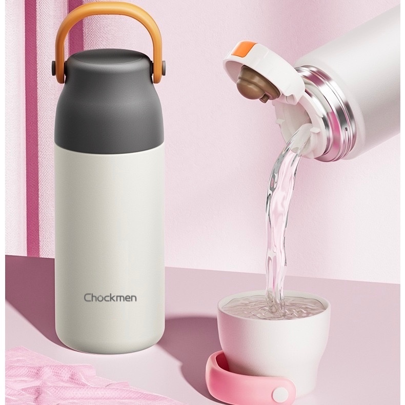 Bình Giữ Nhiệt CHOCKMEN Inox 316 Tay Cầm Silicone Chịu Nhiệt Bình Ủ Cháo Hộp Bảo Ôn