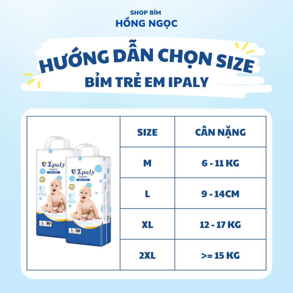Bỉm Trẻ Em Ipaly Organic Thấm Hút Nhanh Chóng An Toàn Cho Da Mềm Mại Không Hăm