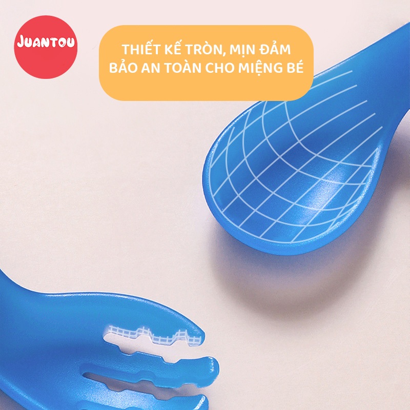 Ảnh Thìa Ăn Dặm cho bé cảm biến nhiệt độ cho bé đổi màu chống bỏng giúp bé học ăn thìa uốn cong 4