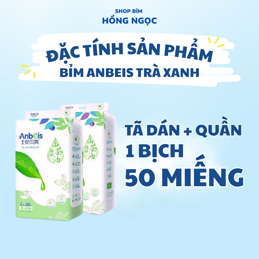 Tã Bỉm Dán/Quần ANBEIS ORGANIC Hàng Nội Địa Cao Cấp Đủ Size NB/S/M/L/XL/2XL/3XL