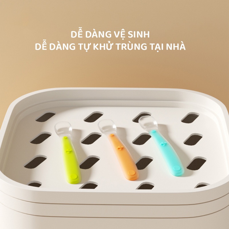 Ảnh Thìa silicon tập ăn cho bé thìa tập ăn chất liệu silicon an toàn vệ sinh cho trẻ nhỏ chính hãng 4