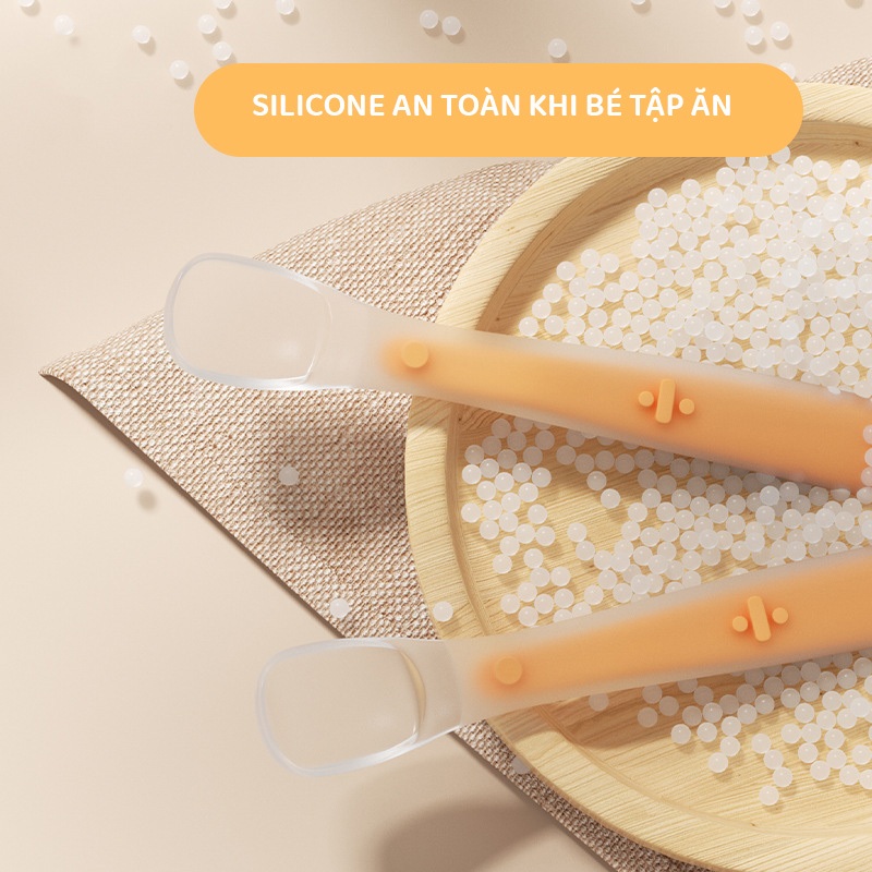 Ảnh Thìa silicon tập ăn cho bé thìa tập ăn chất liệu silicon an toàn vệ sinh cho trẻ nhỏ chính hãng 3