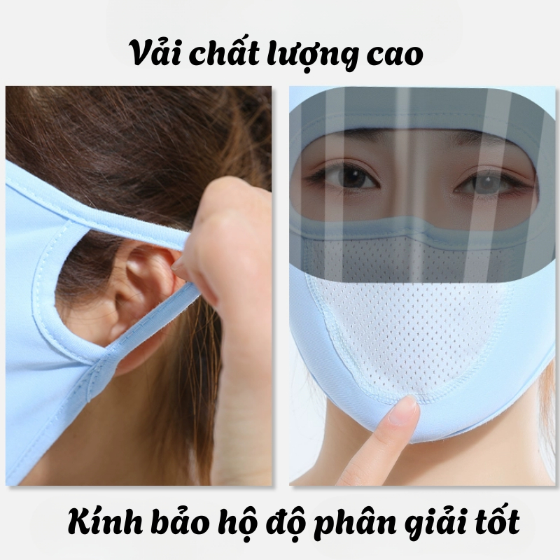 Khẩu Trang Chống Nắng Thoáng Khí RICHOUSE Kèm Kính Bảo Hộ Chắn Tia UV Cản Gió, Bụi Bảo Vệ Toàn Diện