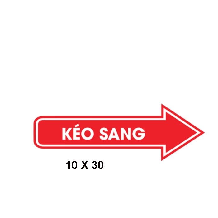 Combo 3 Decal dán cửa kính Kéo Ngang BEDO - Bộ sticker mũi tên chỉ dẫn sang trái/phải cao cấp chống bay màu cho cửa hàng