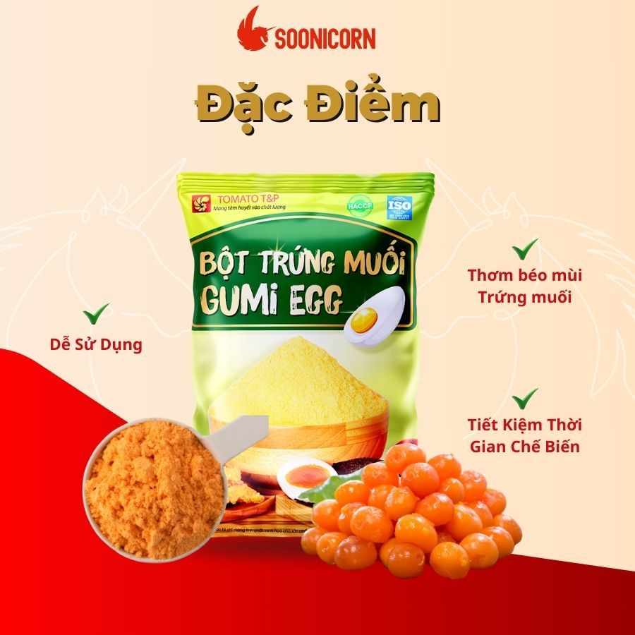 🥚 Bột Trứng Muối Gumi Egg 100g | Dùng Làm Bánh, Sốt Trứng Muối | Vị Truyền Thống & Cay - Soonicorn