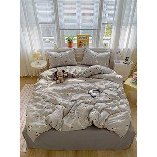 Bộ vỏ chăn ga gối Luna M2T Bedding gồm ga giường - 2 vỏ gối và vỏ chăn có khóa kéo