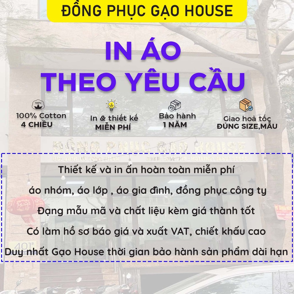 Ảnh Áo phông nhóm GạoHouse N6 áo thun cotton cao cấp form Oversize, áo đi biển, áo nhóm in theo yêu cầu 2