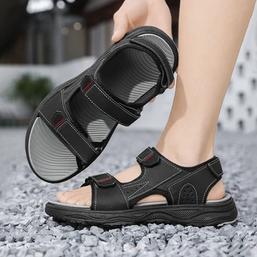 Sandal Nam Da Cao Cấp Hiệu AGIAY AG0034, Dép Sandal Nam Siêu Nhẹ, Xăng Đan Nam Quai Dán Thoáng Khí