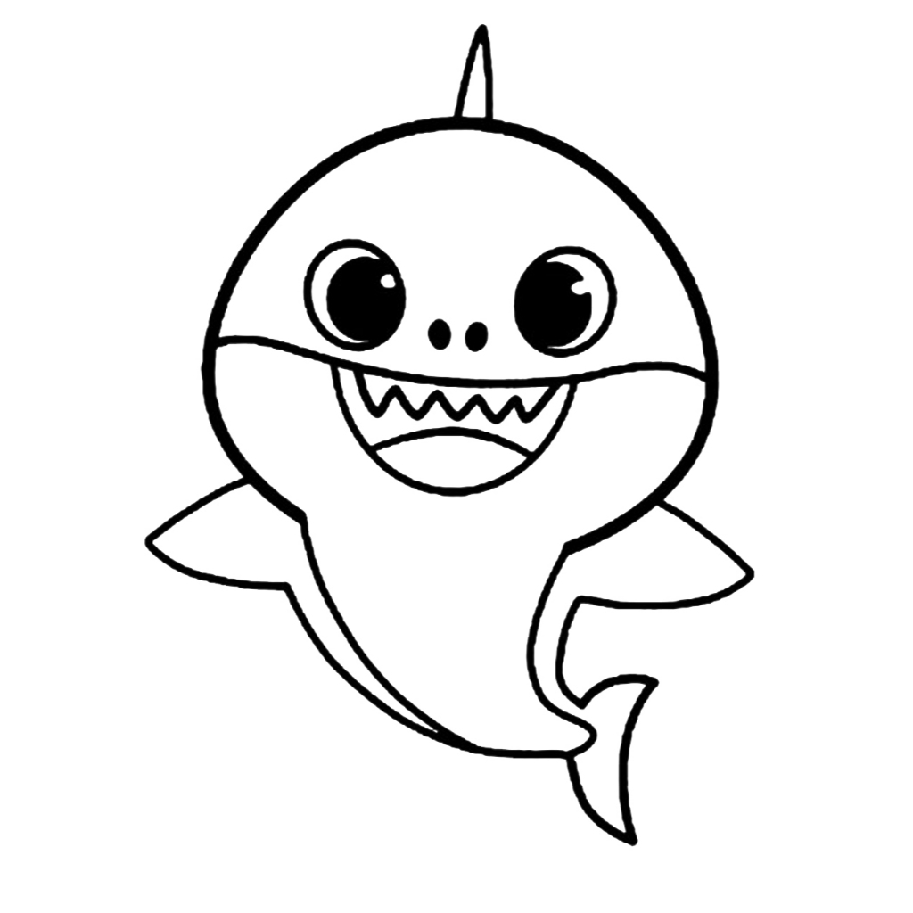 Bộ 50 tranh tô màu BABY SHARK  khác nhau không trùng lặp cho bạn thỏa sức sáng tạo
