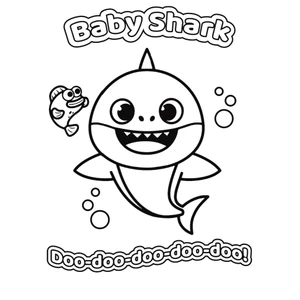 Bộ 50 tranh tô màu BABY SHARK khác nhau không trùng lặp cho bạn thỏa sức sáng tạo