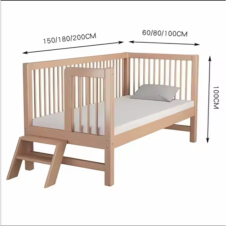 Giường Ghép Gỗ Thông Nan Tròn Cho Bé HomDecor – An Toàn, Chắc Chắn, Ghép Giường Người Lớn Có Thiết Kế Theo Yêu Cầu