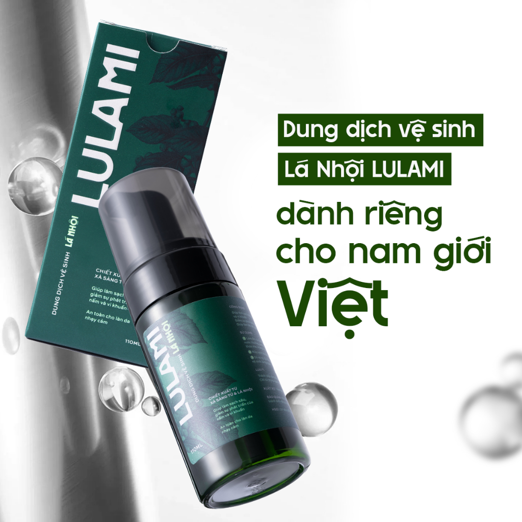 Dung dịch vệ sinh nam giới Lá Nhội LULAMI Sạch sâu và Thơm lâu Dạng bọt - Dung tích 110ml