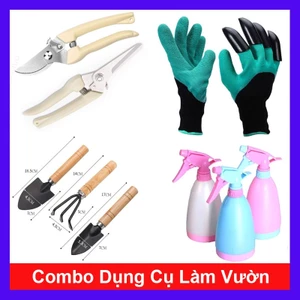Combo dụng cụ làm vườn / kéo cắt cành / găng tay / cuốc làm vườn / bình tưới cây / phân bón /...