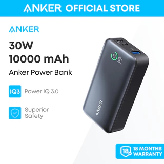 Anker Power Bank Bộ sạc di động Power IQ 3.0 có công suất tối đa PD 30W (PowerCore 30W) 10.000mAh cho iPhone A1256