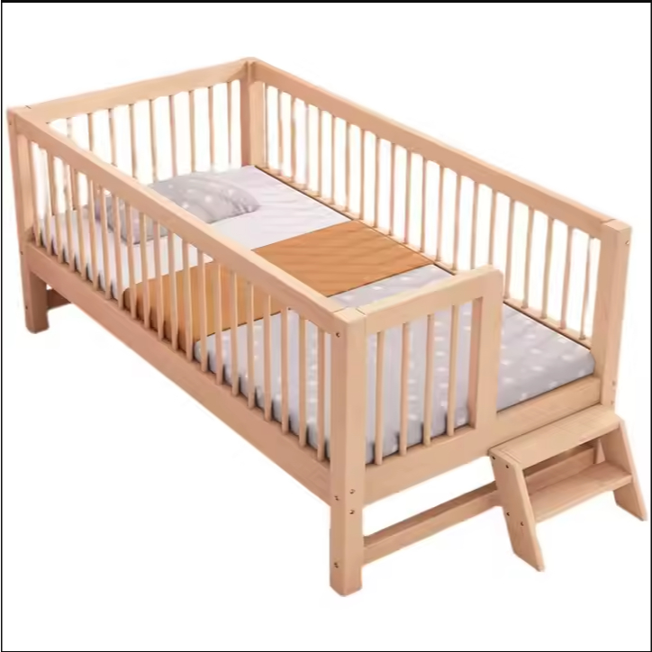 Giường Ghép Gỗ Thông Nan Tròn Cho Bé HomDecor – An Toàn, Chắc Chắn, Ghép Giường Người Lớn Có Thiết Kế Theo Yêu Cầu