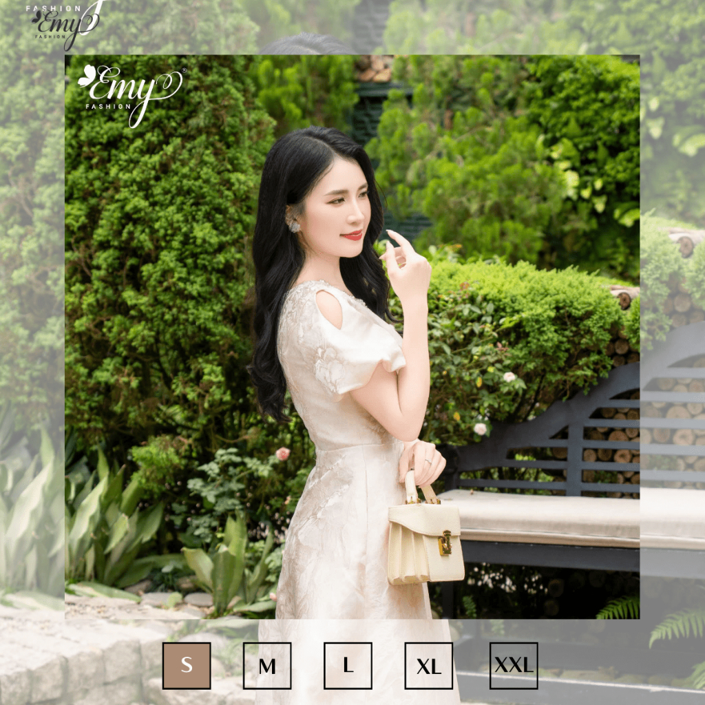 Ảnh Đầm Thiết Kế EMY Thời Trang Cao Cấp EM7680 Đầm Gấm, Tùng Xòe Sang Chảnh Đi Tiệc 1