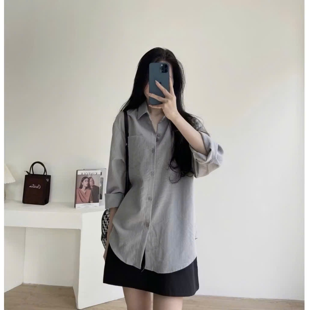 [Nhiều Mẫu] Áo Sơ Mi Dài Tay Ngắn Tay Lệch Vai Basic Xinh Dễ Phối Đồ Phong Cách Hàn Quốc SMCT
