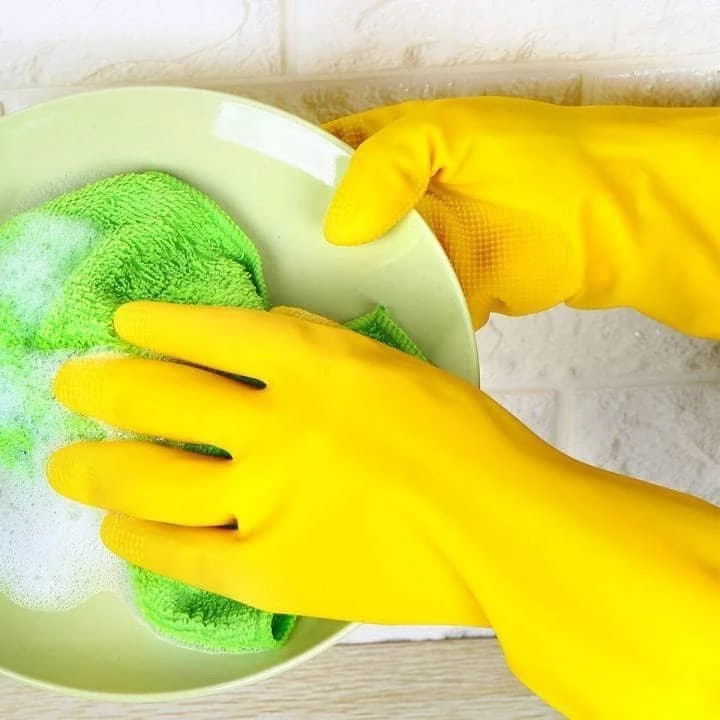 [ETM803Y] Găng tay, bao tay cao su tự nhiên thông thường, tiện dụng màu vàng Lock&Lock - 32cm