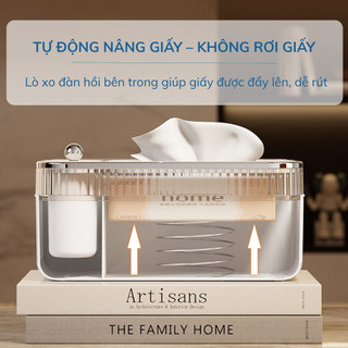 Hộp đựng hình gấu đa năng để bàn sang trọng, Hộp đựng giấy lau điều khiển mỹ phẩm, bút