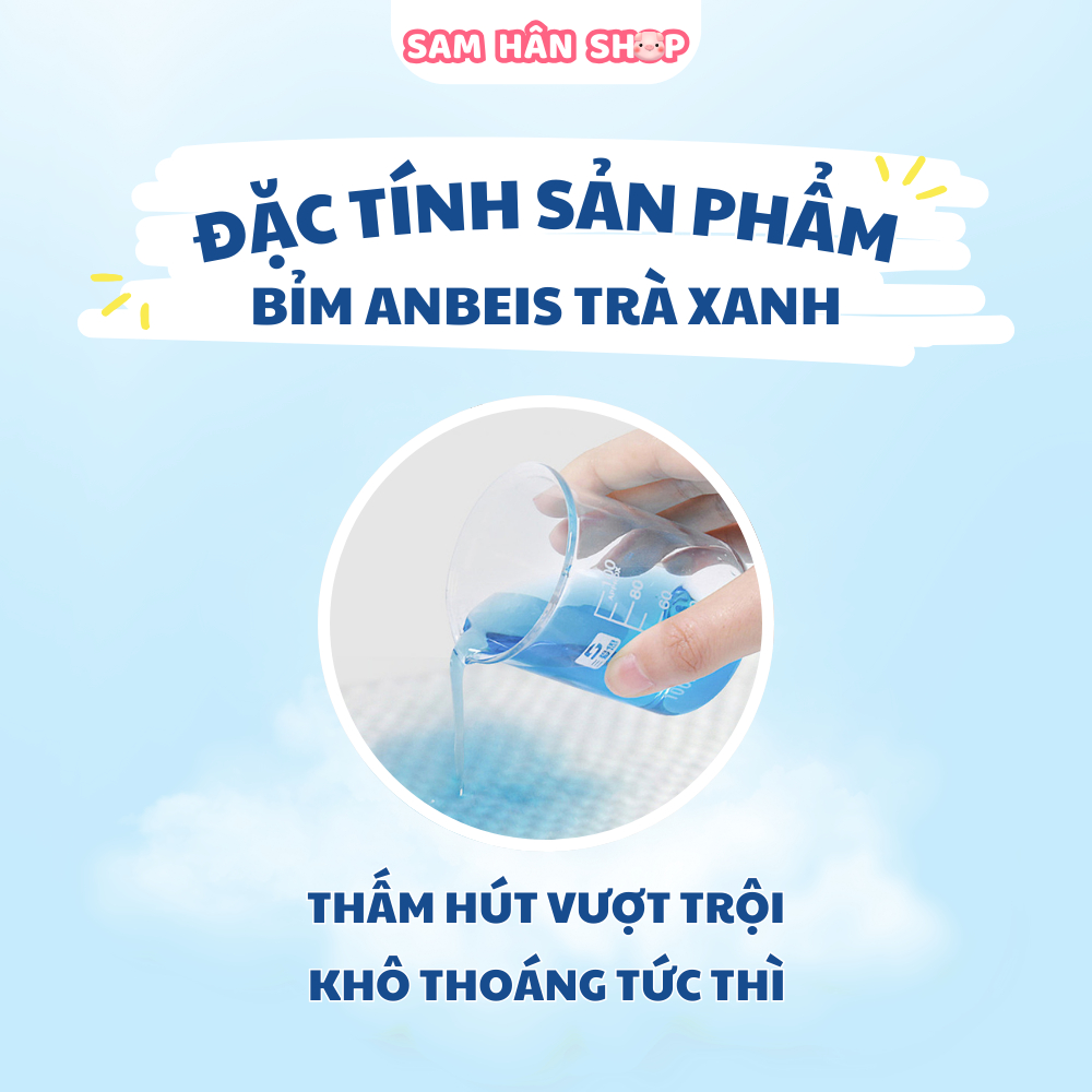 Tã Bỉm Dán/Quần ANBEIS ORGANIC Tinh Chất Trà Xanh Không Gây Hăm Da