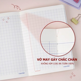 Vở Ô Ly CLASSMATE 48 Trang, Vở 4 Ô Li May Gáy Giấy 100gsm Không Thấm Mực, Chống Lóa Cho Bé Luyện Chữ