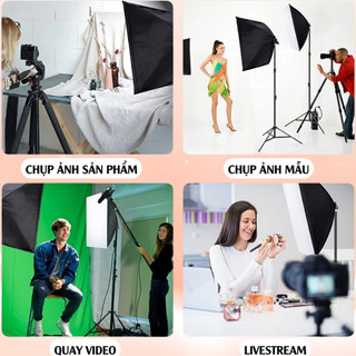 Đèn Softbox Chữ Nhật 50x70cm Chân Cao 2m1 – Đèn Tản Sáng Livestream Chụp Ảnh Studio, Hỗ Trợ Ánh Sáng Quay Video