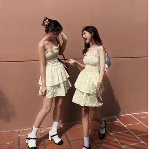 Đầm ống hoa nhí bèo xoè