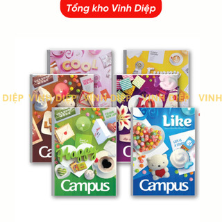 Vở kẻ ngang Campus 80/120/200 trang, vuông gáy, bìa đẹp