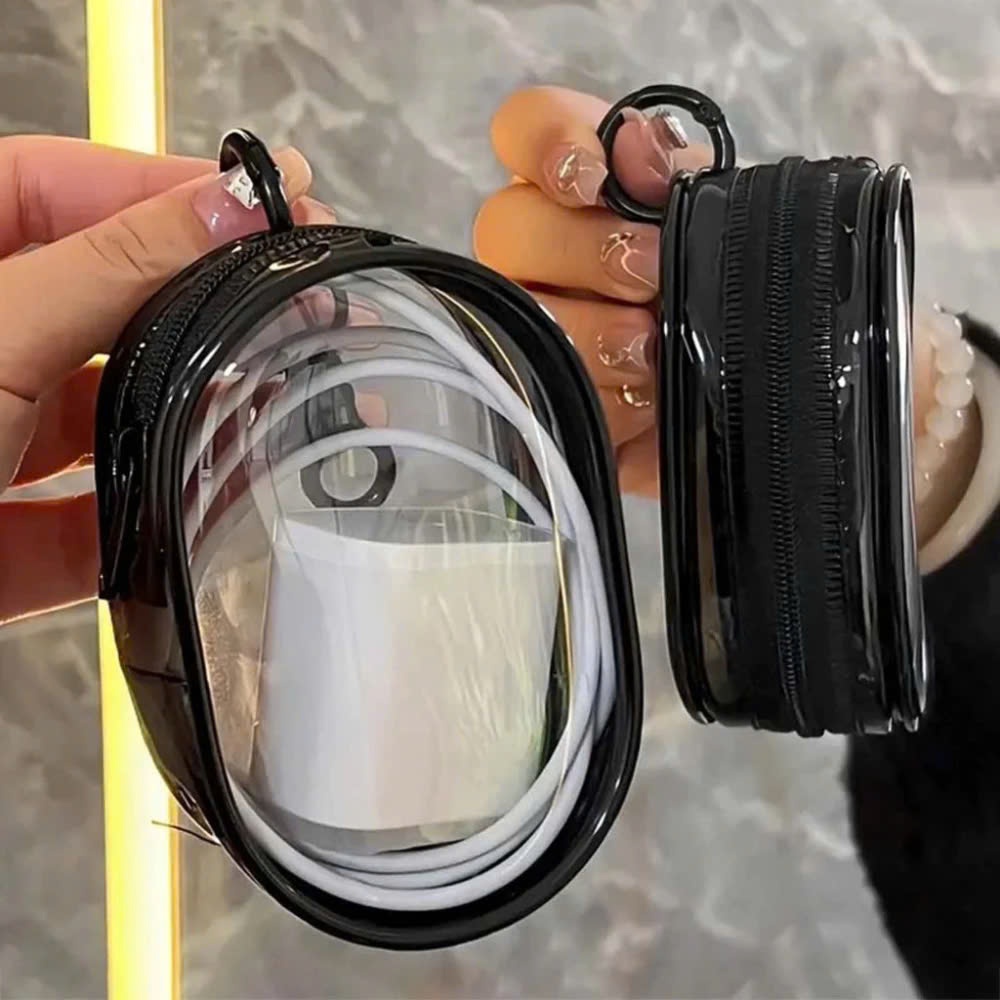 Túi lưu trữ sạc phong cách Ins mini trong suốt cáp dữ liệu, Túi đựng cáp sạc dữ liệu di động bảo vệ túi lưu trữ tai nghe