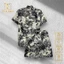 Bộ Quần Áo Lụa Họa Tiết Phong Cảnh 2 Màu - Bộ Sơ Mi Lụa TS09, TS12 - Size 50-100kg - Bộ Cuban Shirt Vải Lụa Thoáng Mát