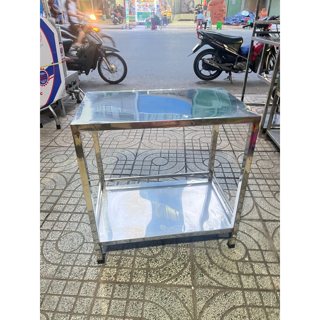kệ inox hai tầng bền đẹp láng bóng kt 40x60x70 | Shopee Việt Nam