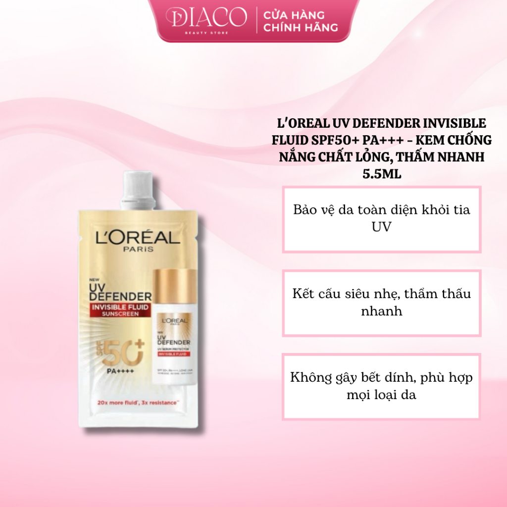 L'OREAL UV DEFENDER INVISIBLE FLUID SPF50+ PA+++ - KEM CHỐNG NẮNG CHẤT ...
