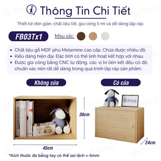Kệ Sách Tổ Ong Đa Năng FIVO FB03, Tấm Lưng Chắc Chắn, Hộc Tủ Rộng Rãi, Để Đồ Tiện Lợi, Decor Linh Hoạt, Đa Dạng Màu Sắc