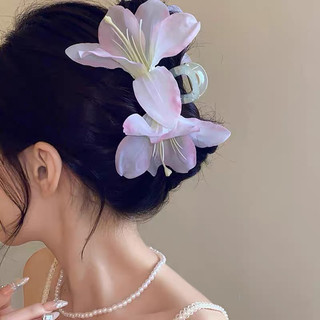 Kẹp Tóc Hoa Lily Đi Biển Kẹp Tóc Càng Cua Hoa To Kẹp Tóc Chụp Ảnh Đi Biển Kỳ Nghỉ Phụ Kiện Tóc