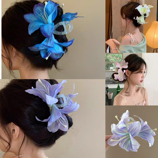 Kẹp Tóc Hoa Lily Đi Biển Kẹp Tóc Càng Cua Hoa To Kẹp Tóc Chụp Ảnh Đi Biển Kỳ Nghỉ Phụ Kiện Tóc