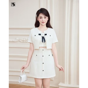 Set áo nữ Twentyfive tiểu thư ba món phối hoa trà sang chảnh SACL06