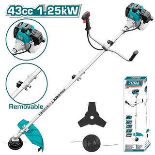 TOTAL Máy cắt cỏ dùng xăng pha nhớt kèm lưỡi cắt 2HP TP5434421<HÀNG CHÍNH HÃNG>