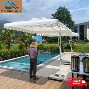 Ô Lệch Tâm Vuông 2.5x2.5m | 4 Nan Cao Cấp Nhập Khẩu | Đế Inox In Logo | Bảo Hành 12 Tháng