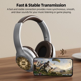 Tai nghe Bluetooth 5.2 Goojodoq Chống ồn, Tai nghe không dây di động, thoải mái, có thể gập lại